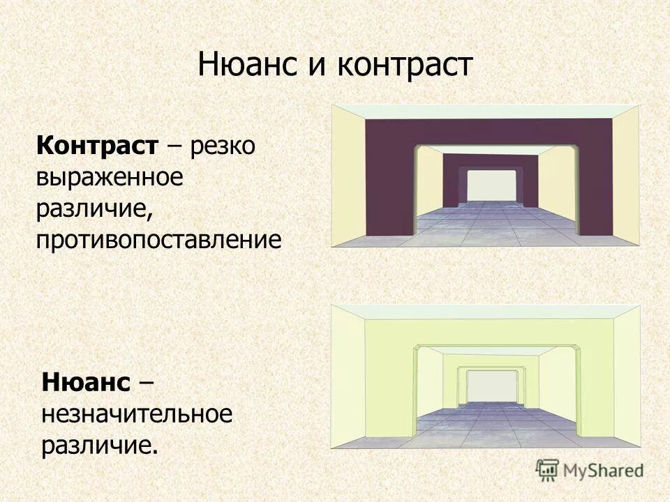 Нюанс это простыми. Контраст и нюанс примеры. Тождество в композиции примеры. Нюанс в композиции. Контраст и нюанс в композиции.