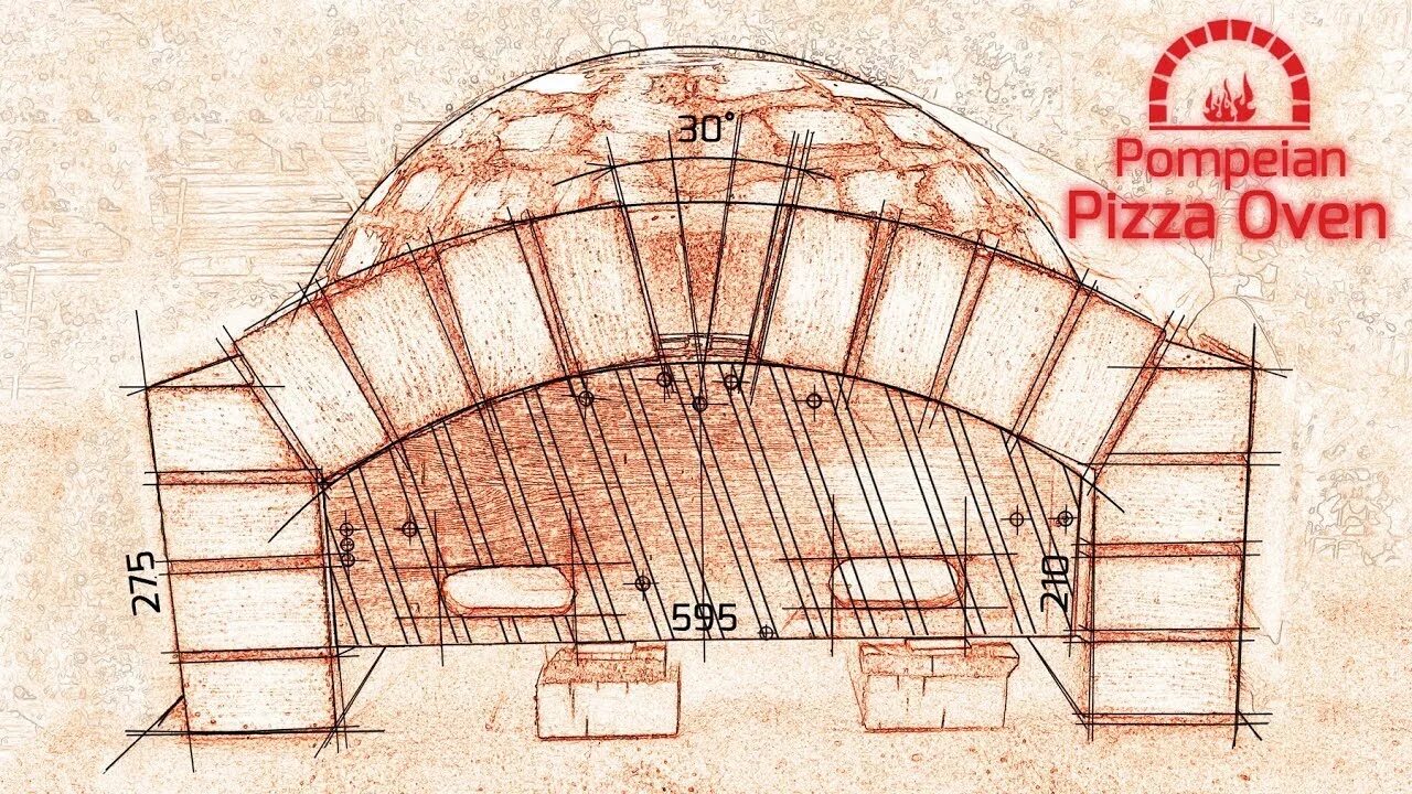 Помпейская печь чертежи. Помпейская печь для пиццы чертеж. Чертеж дровяной помпейской печи. Чертеж печи для пиццы на дровах. Ремонт свода
