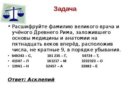Расшифровать фамилию