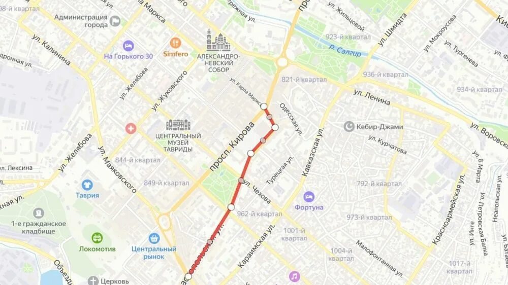 Карта симферополя проспект