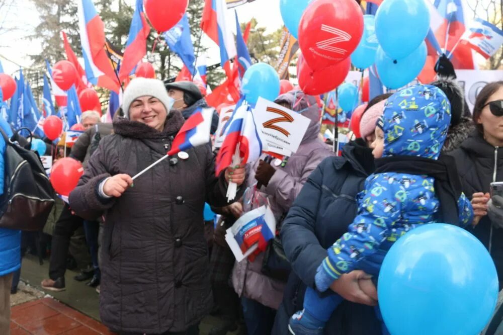 Симферополь в 2014 году. Празднование Крымской весны.