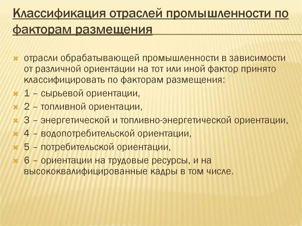 Отрасли промышленности список