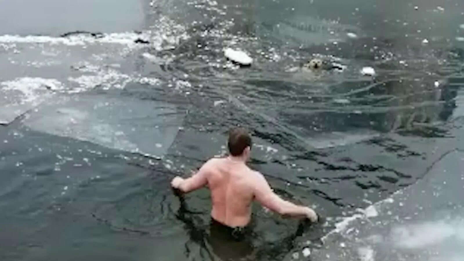 Нырнул утонул. Спас из воды. Человек тонет в ледяной воде.