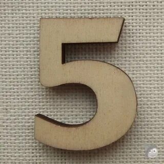 Деревянная цифра 5