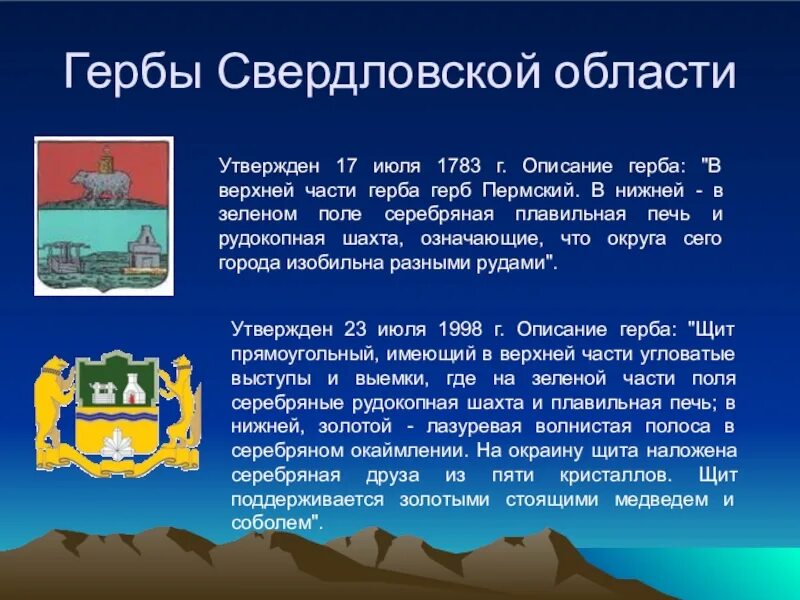 Год основания свердловской области. Герб Свердловской области. Герб Урала Свердловской области. Рассказ о гербе Свердловской области. Герб Свердловской области описание.