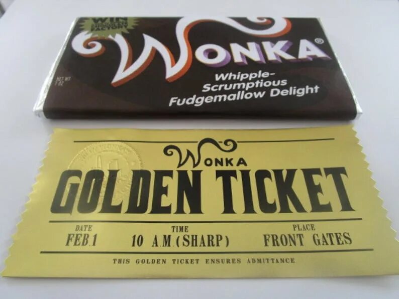 Шоколад билеты. Wonka Bar шоколад.