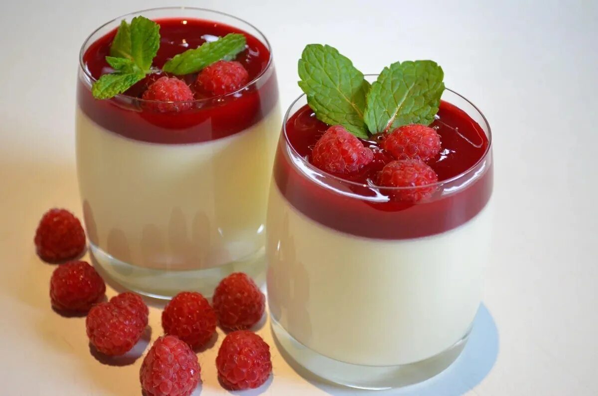 Pann. Мусс &quot;панна котта&quot;. десерт panna cotta. малиновая панакота. панна котта с малиной.