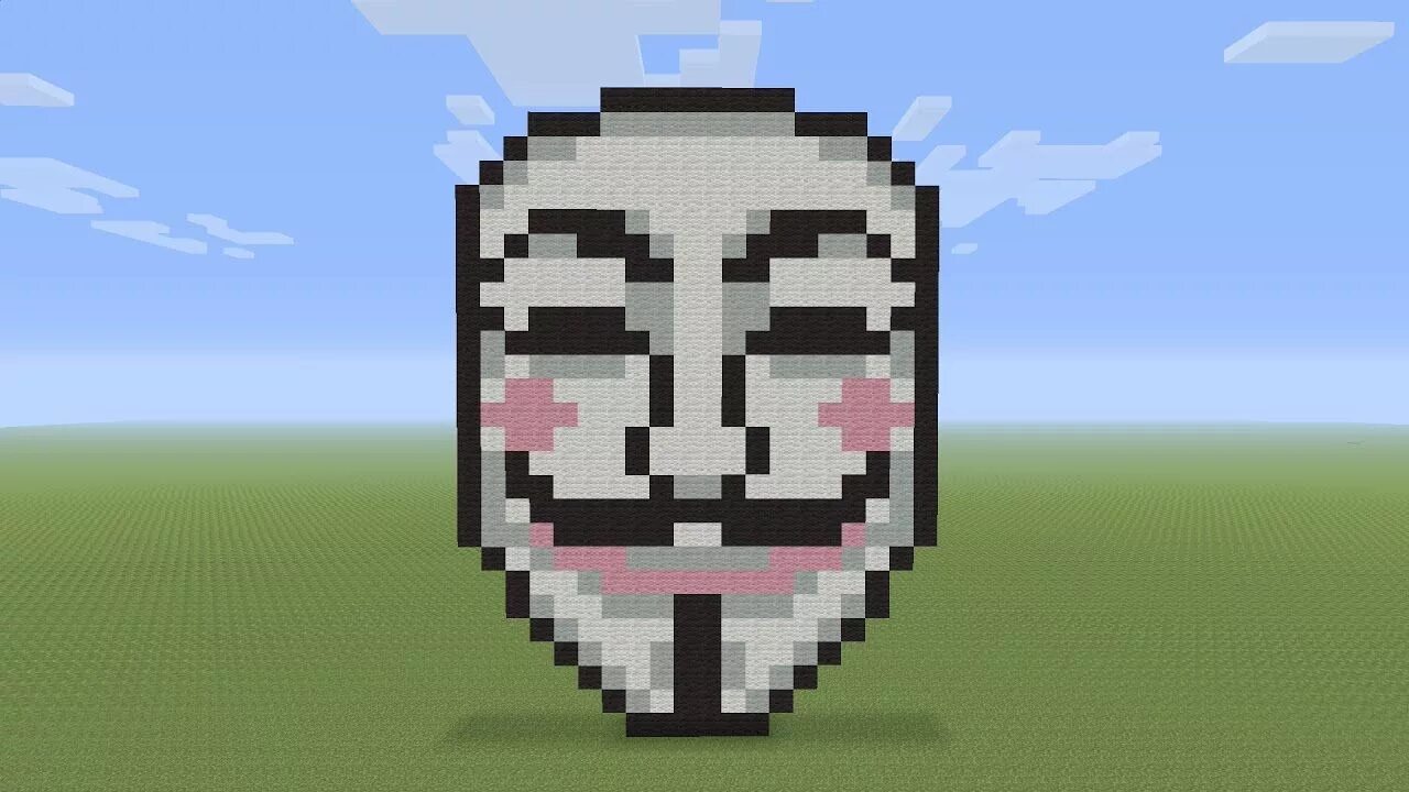 Майнкрафт в 1 пиксель. Маска Анонимуса в МАЙНКРАФТЕ. Маска Анонимуса Pixel Art. Маска Анонимуса в МАЙНКРАФТЕ постройка. Маска Анонимусав майнурвфте.