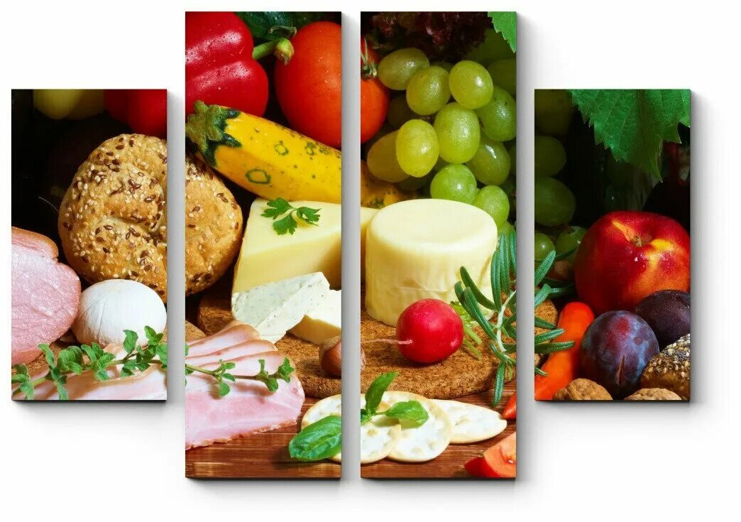 Обеды 180. Картина с продуктами. Модульная картина еда. Модульные картины еда и напитки. Модульная картина овощи.