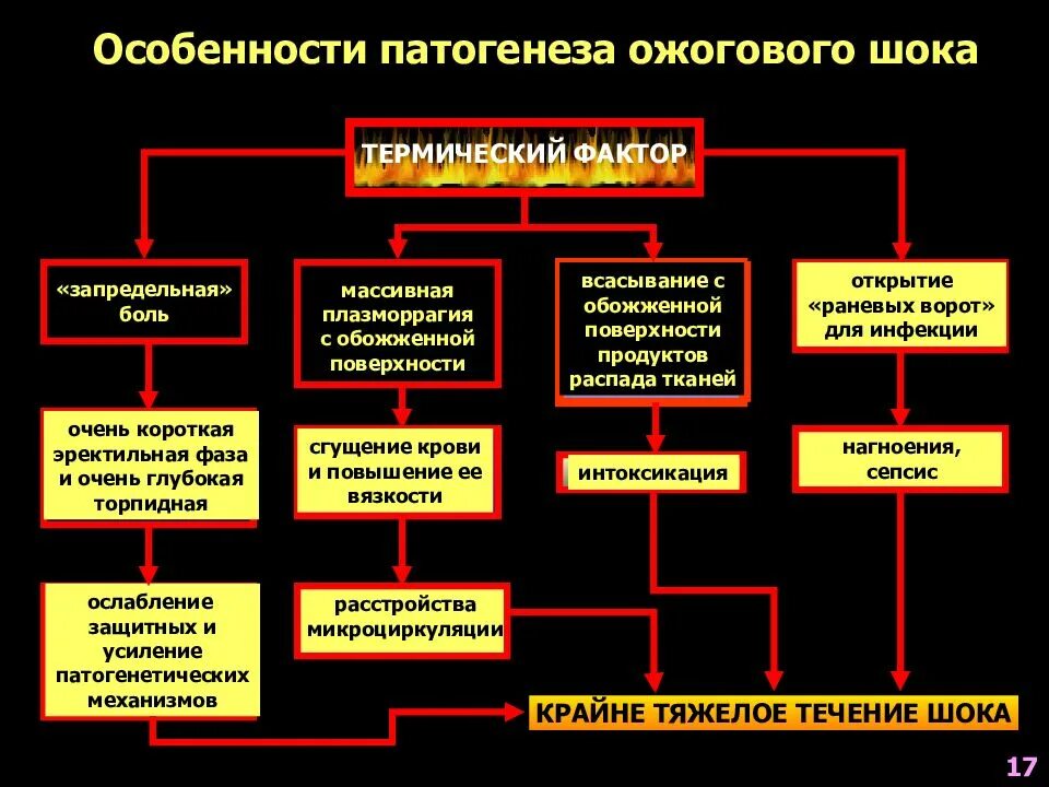 Исходы патогенеза. Патогенез ожоговой болезни патофизиология. Особенности патогенеза ожогового шока. Факторы развития ожогового шока. Патогенез ожогового шока схема.