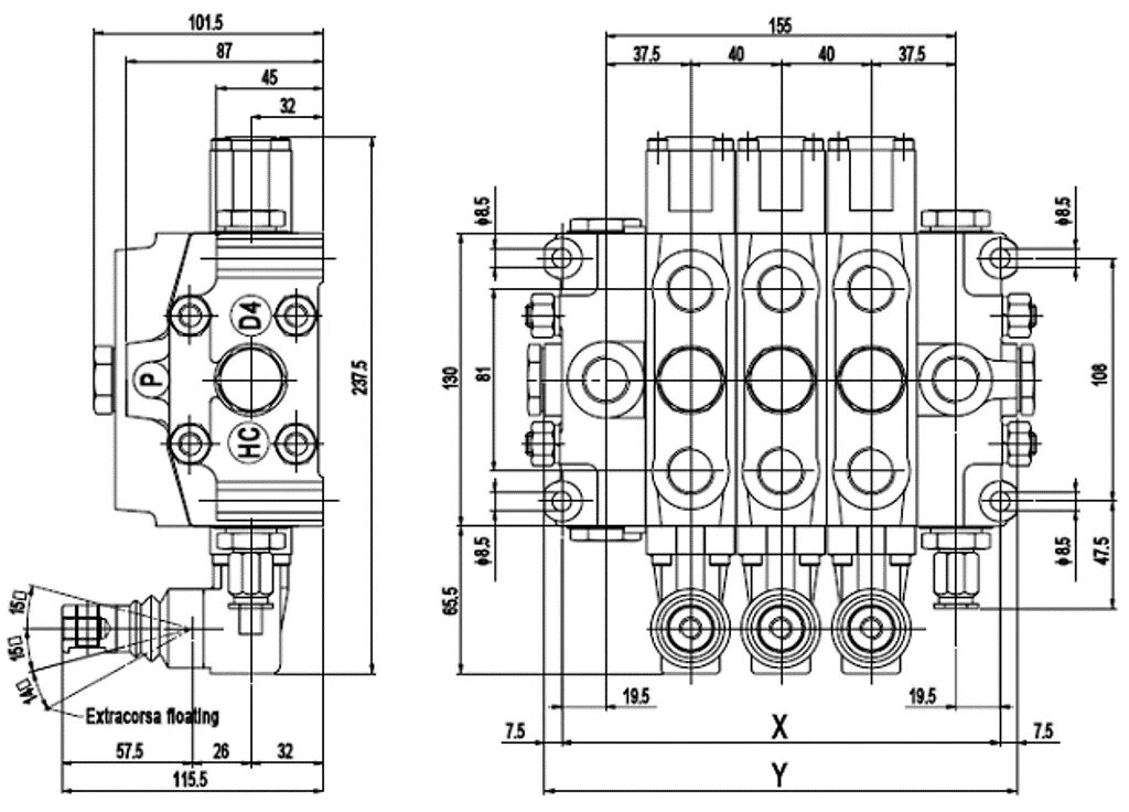 Распределитель чертеж. Гидрораспределитель hc-d6/6 hydrocontrol. гидрораспределитель hc-d4/6 hydrocontrol италия. гидрораспределитель т-25 2-х секционный схема. гидрораспределитель секционный hc-d16/4.