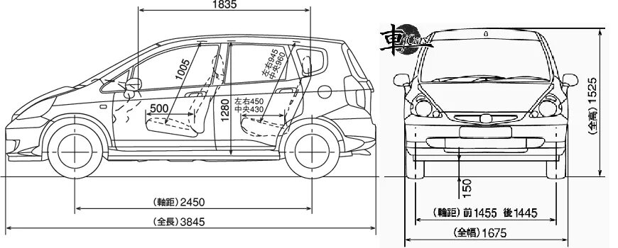 Диаметр хонда фит. Габариты салона Хонда фит 2002. Габариты Honda Fit 2003. Хонда джаз 2002 габариты. Габариты Хонда фит 2002г.