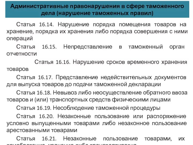 Административные правонарушения в области в учета