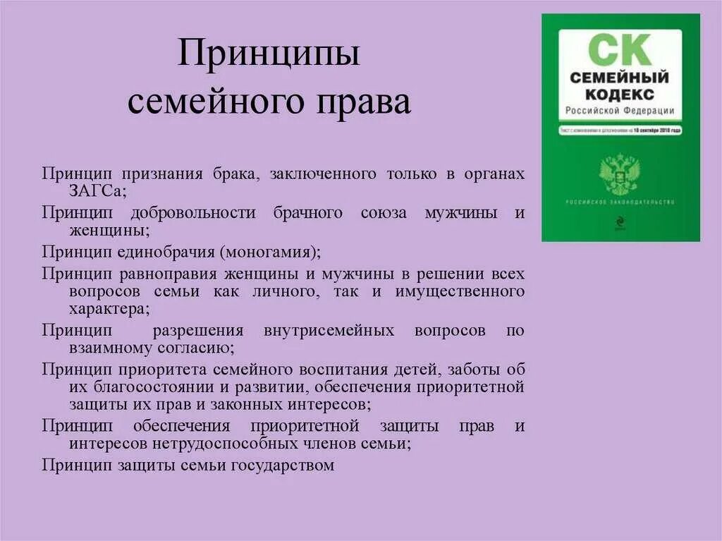 Семей кодекс принципы