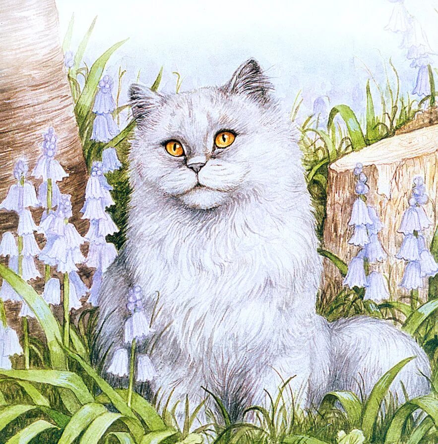 Кот иллюстрация. Коты дебби кук. художник дебби кук. художник debbie cook кошки. картины кошки дебби кук.