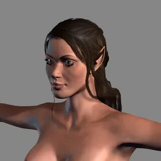 Выдуманные. animated naked elf woman-rigged 3d game character 3D Модель. 