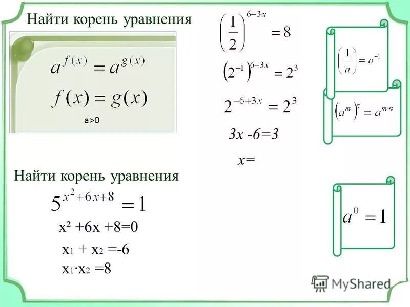 Найдите корень уравнения 8 6x x