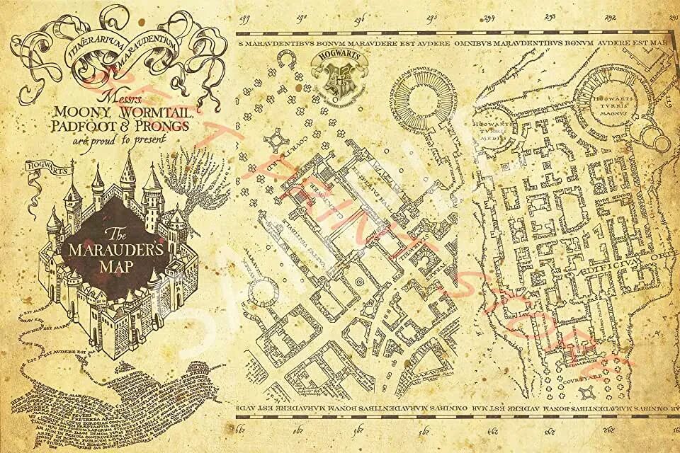 Карта hogwarts. Карта морадеровгарри поттер.