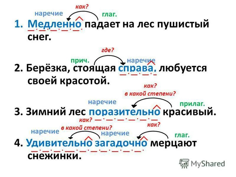 Березка ударение. Предложения с наречиями. Наречие примеры предложений. Предложения с наречечия. Предложения с наречием как.