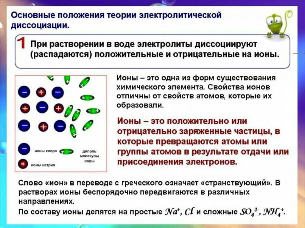 Положения теории диссоциации. Химия основные положения теории электролитической диссоциации. Теория электролитической диссоциации химия. Основы теории электролитической диссоциации. Растворы теория электролитической диссоциации.