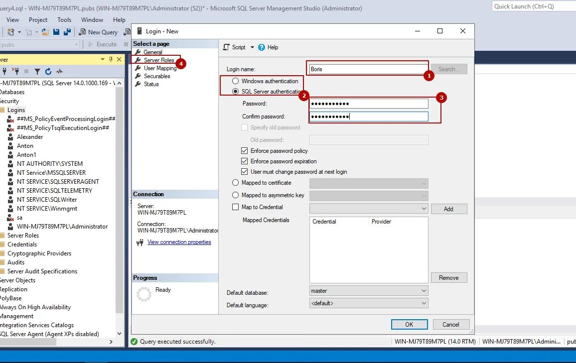 Sql server пароли. Создание пользователя SQL Server. Создать нового пользователя в SQL. Пользователи MS SQL. Создание нового пользователя для SQL Server.