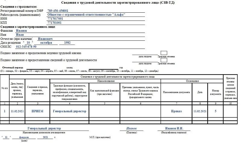 Заполнение отчета сзв тд образец. Образец заполнения сзв тд при реорганизации. сзв-тд образец заполнения. увольнение генерального директора сзв тд образец. форма сзв-тд бланк.