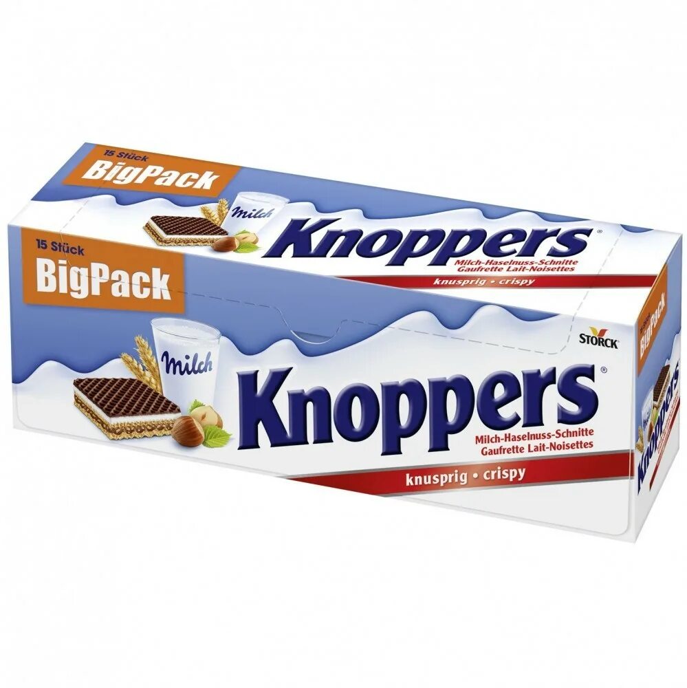 Storck knoppers. Вафли Storck knoppers. Knoppers 25gr. Германские конфеты knoppers.