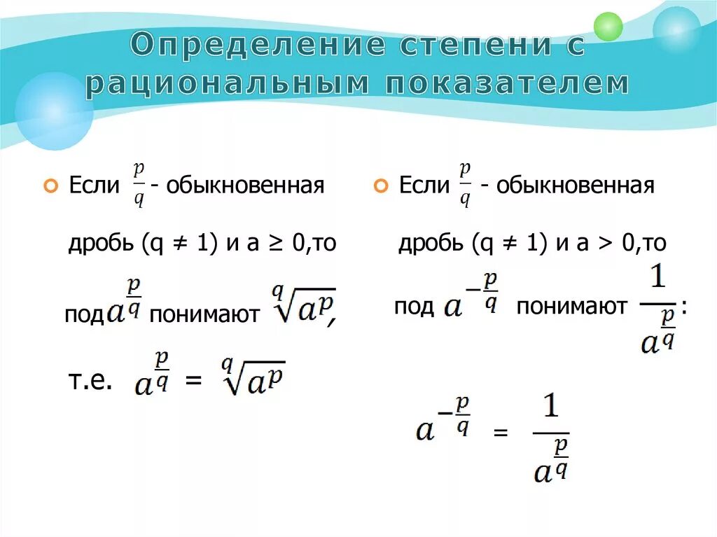 Выражение с рациональным показателем. Свойства степеней с рациональным показателем формулы. Степень с дробным рациональным показателем. Нахождение значений степеней с рациональными показателями. Формулы степени с целым и рациональным показателем.