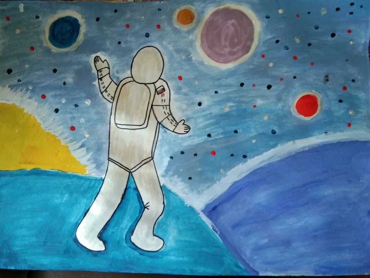 Рисунок на тему космос. Детский рисунок на тему космос. Рисование на тему день космонавтики. Детские рисунки на тему космос. Легкие рисунки про космос