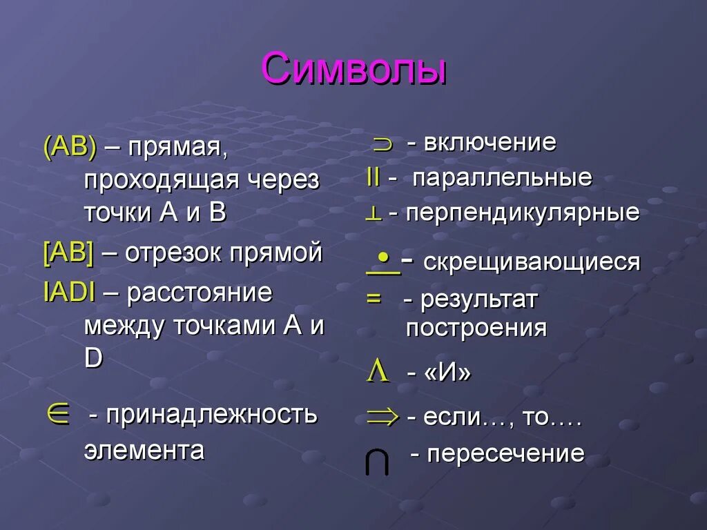 Как знаком обозначается в геометрии