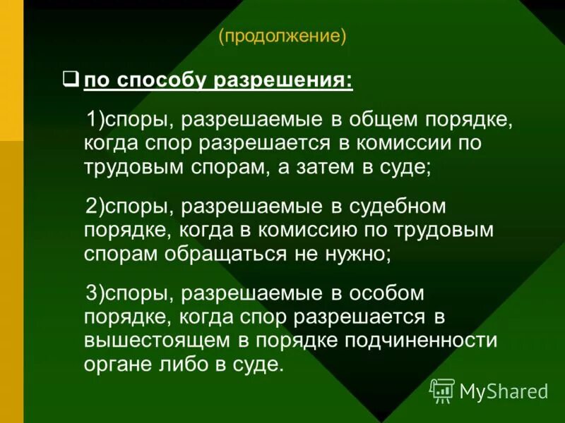 Методы разрешения споров