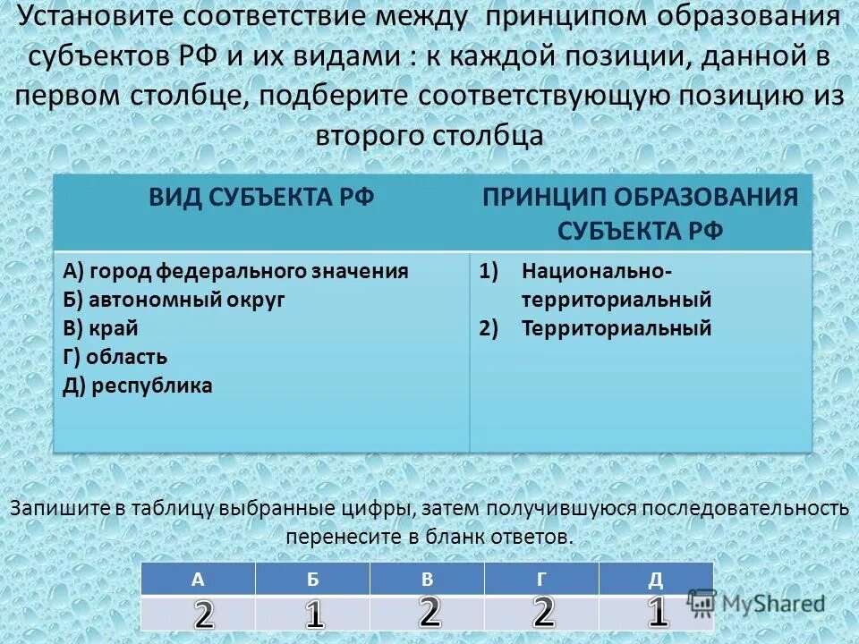 Установите соответствие между видами социальных