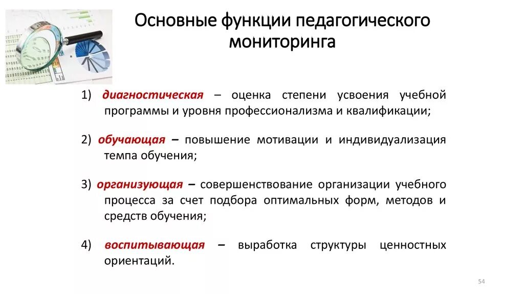 Реализация педагогических функций. Функции педагогической диагностики. Функции педагогической оценки. Основные виды мониторинга. Назовите основные функции педагогической оценки.