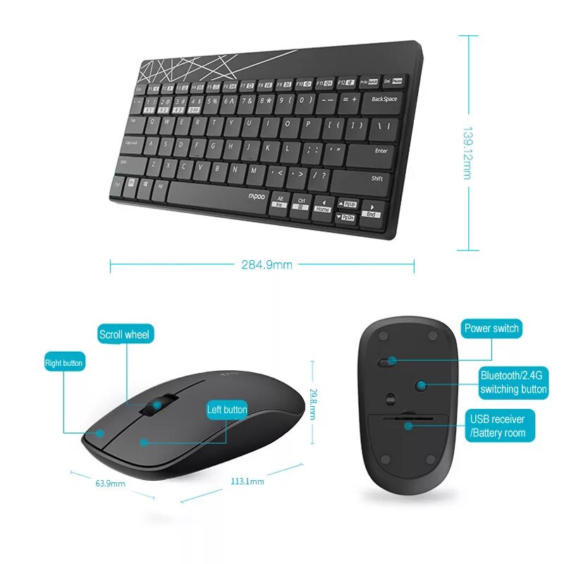 Переключай bluetooth. Клавиатура+мышь Rapoo 8000. Rapoo 8000m Black. Keyboard Rapoo 8000m + Mouse Wireless/Black. Rapoo Bluetooth Keyboard and Mouse.