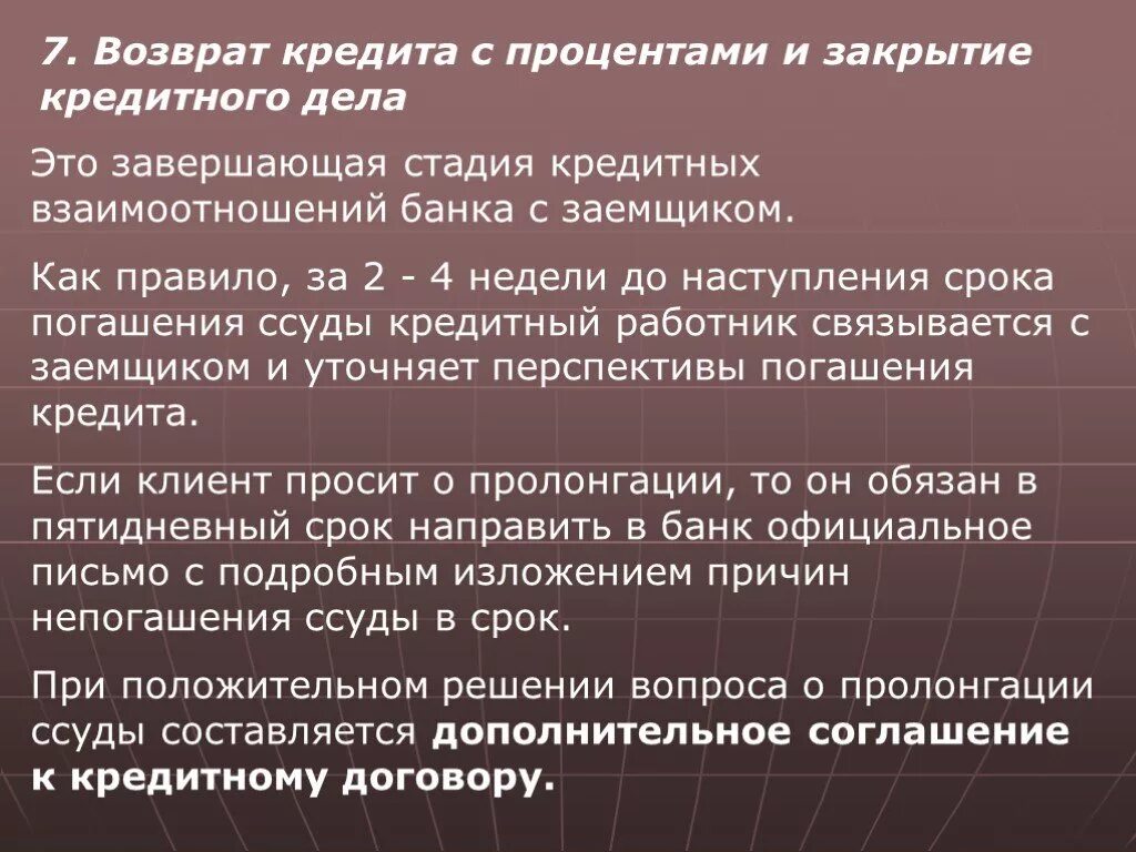 Возместить кредит