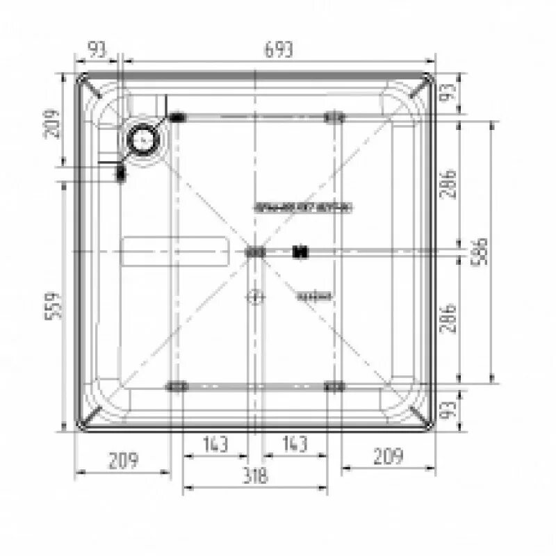 Какие размеры душевых поддонов. Душевой поддон универсал Классик 80x80. Поддон стальной эмалированный 800х800 схема. Душевой поддон 80х80 высота 25. Поддон душевой 80х80 Corso чертеж.