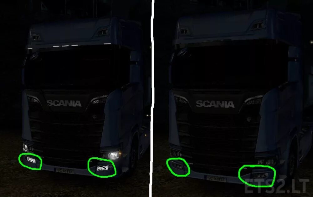 Евро трак симулятор 2 как включить фары. Етс 2 противотуманки скания. ets 2 scania противотуманки. етс 2 противотуманки скания s. фары для scania s ets2.