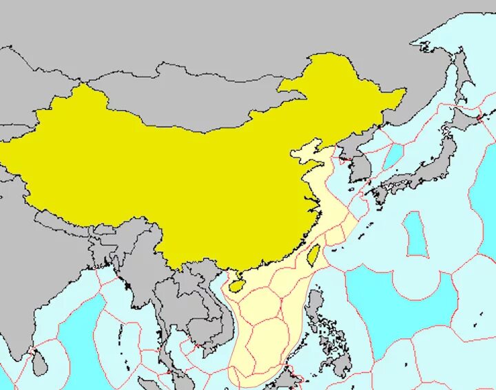 Чайна зона. Территориальные воды Китая. Exclusive economic Zone China. Территориальные воды Китая на карте. Моря Китая на карте.