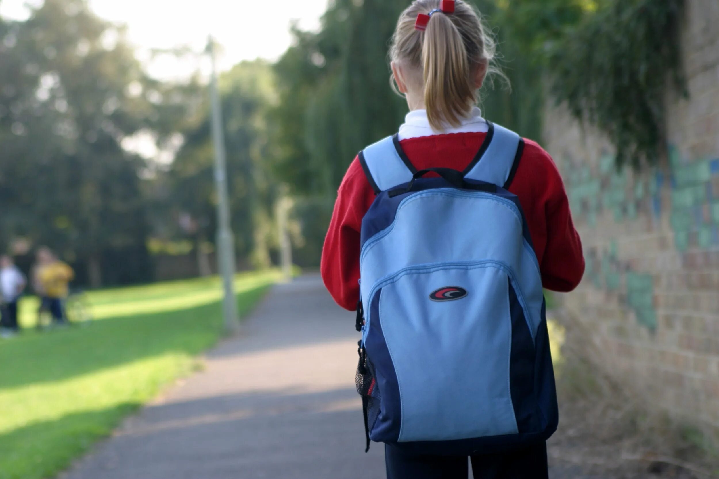 Is she walking to school