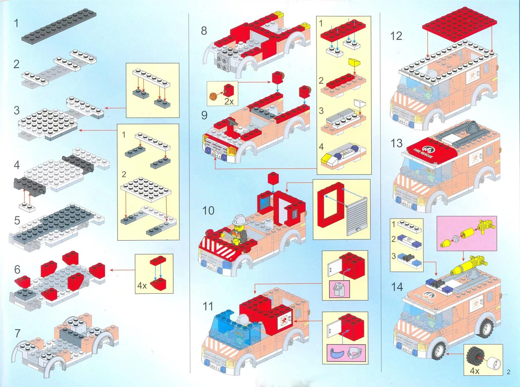 Сборки сити. Лего Сити пожарная машина инструкция по сборке. Лего Сити схемы сборки машин 9333. Схема сборки пожарной машины лего. Лего БРИК схемы пожарная.
