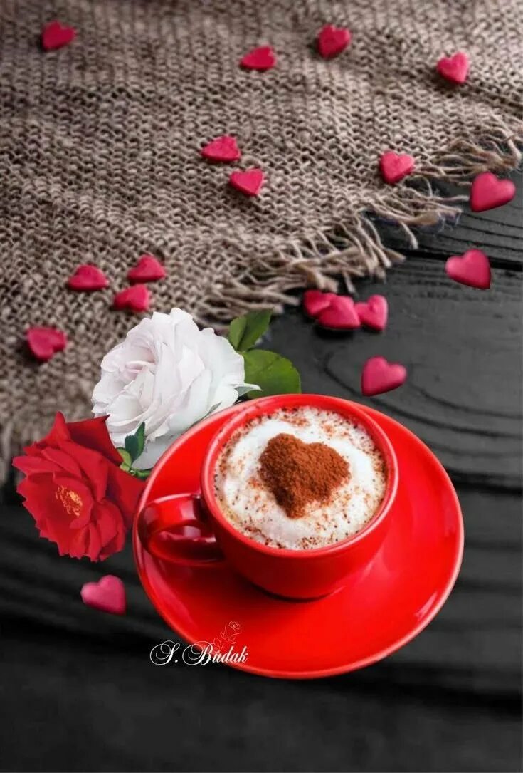 Доброе утро сердце любимому. Кофе для любимой. Доброе утро романтические. Кофе с сердечком. Доброе утро кофе.