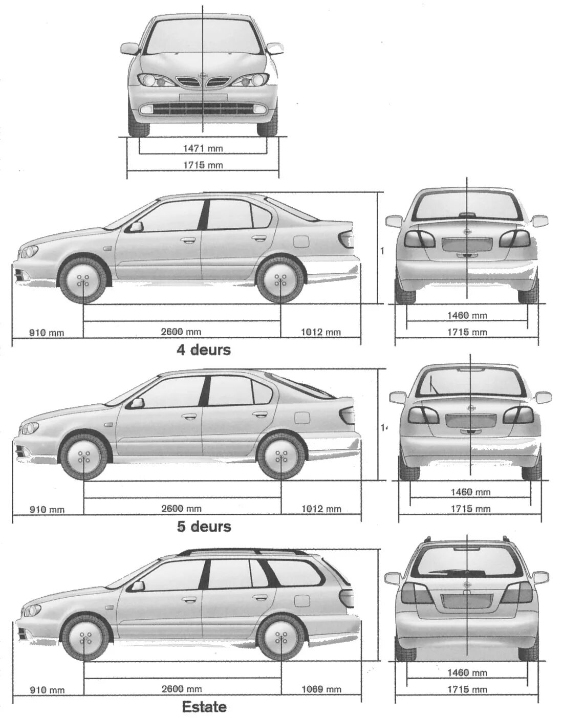 Габариты ниссан санни. Ниссан Санни 2001 габариты. Nissan primera p11 чертежи. Ниссан примера универсал 2001 габариты. Ниссан примера р12 габариты кузова.