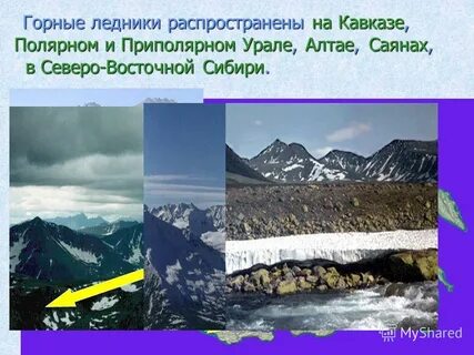 Горные ледники расположены на