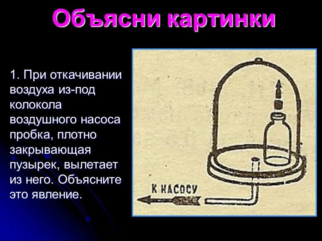 Колба с воздухом закрыта пробкой. Колокол воздушного насоса. Колба воздушного насоса. Бутылка под колоколом воздушного насоса. Воздушный шарик под колоколом насоса, откачивающего воздух..