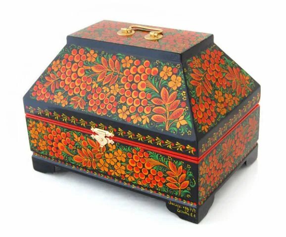Скань филигрань финифть. Сказочный сундук. Ларец "садко". Сундуки с хохломской росписью. Шкатулка хохлома.