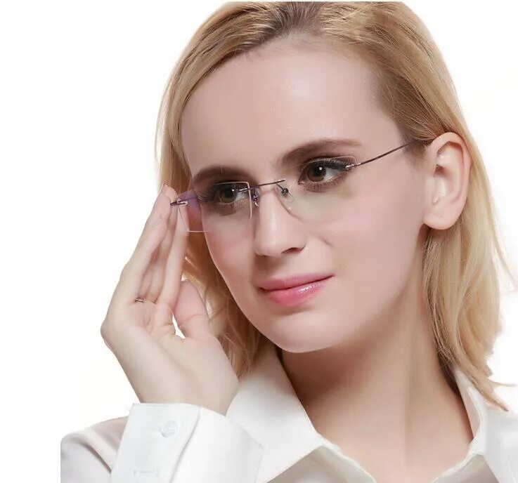 Безободковая оправа Титан. Очки для зрения. Безободковые очки для зрения женские. Очки без оправы женские. Купить очки 0.75