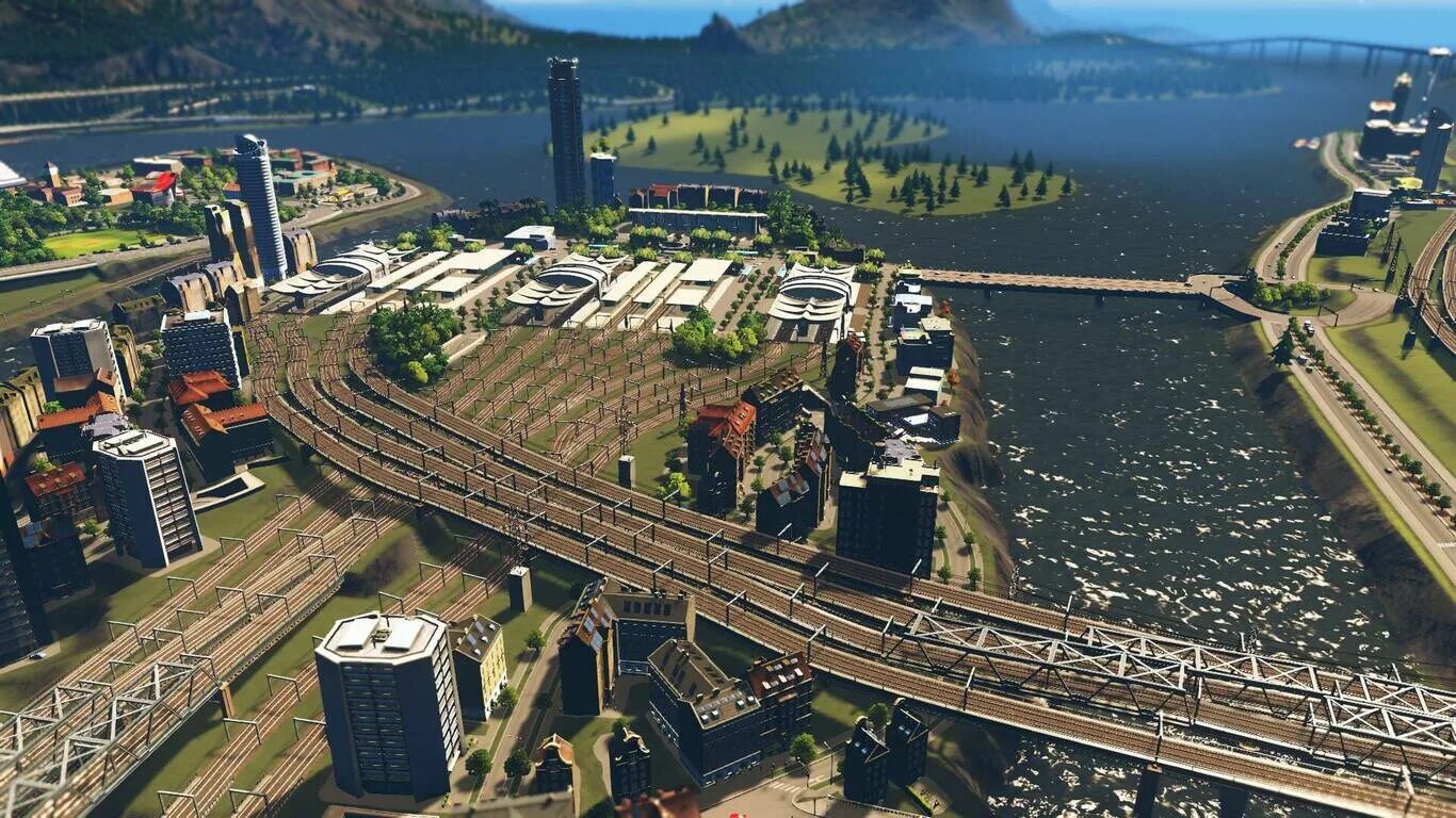 Города в ситиес Скайлайн. Железная дорога Сити Скайлайн. Сити Скайлайн 2. Cities Skylines 2020.