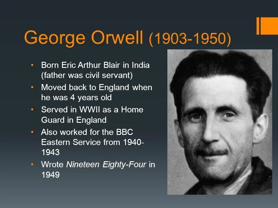 Джордж оруэлл биография. • 1903 — Джордж Оруэлл. Орвелл Георг. 1984 1957. Оруэлл о войне.