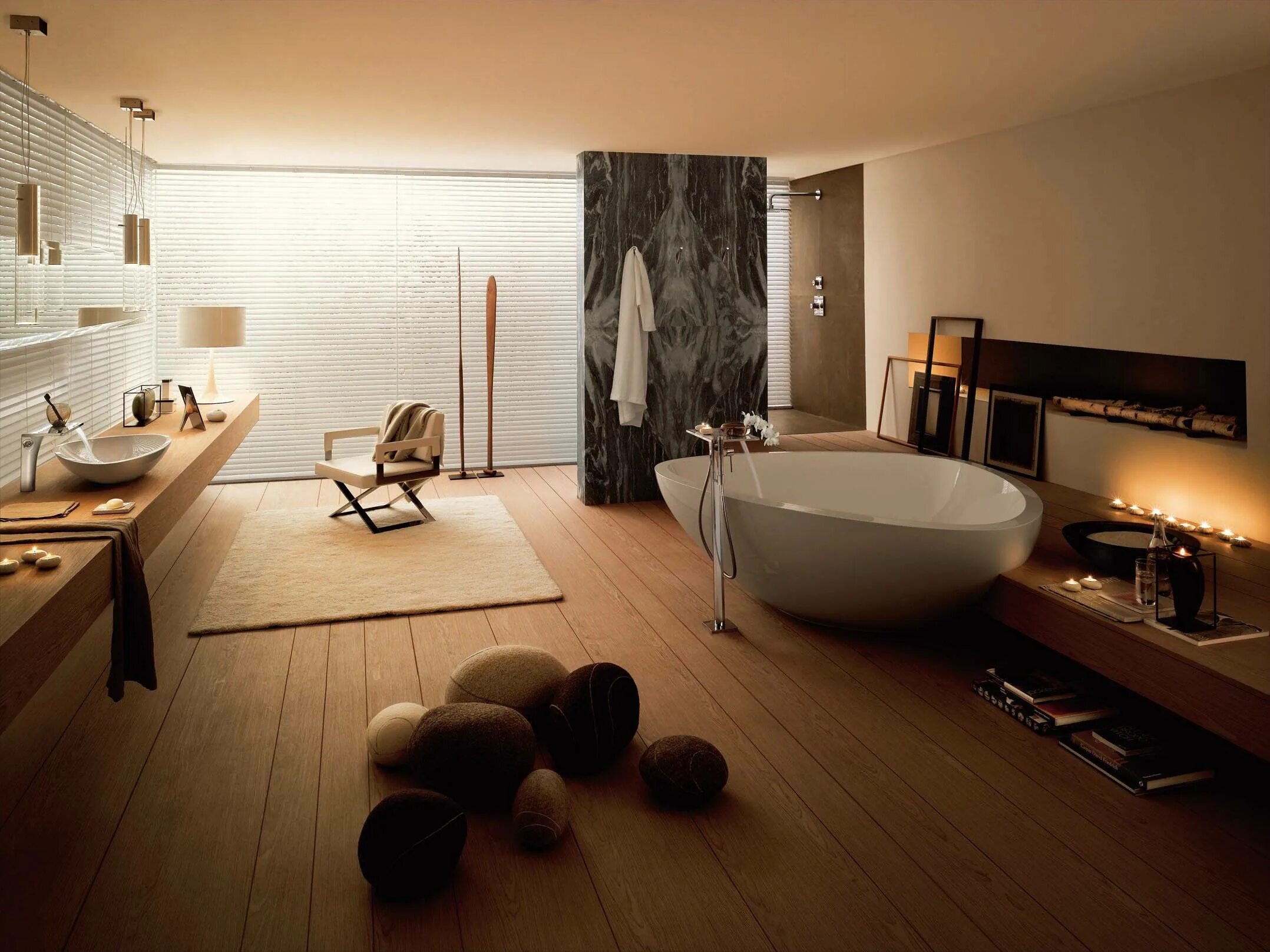 Ванной комната как красиво сделать. Зеркало Axor Massaud, 42240000. Стильная ванная комната. Современная ванная комната. Интерьер ванной комнаты.