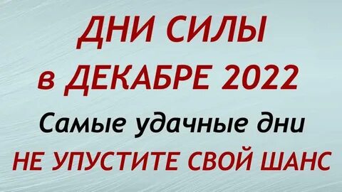Дни декабря 2022